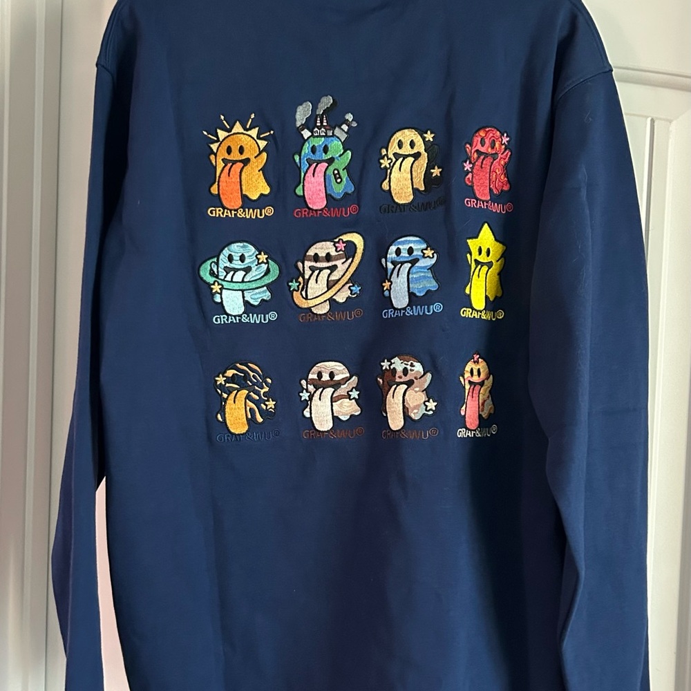 GRAF&WU Solar System 12 Planets Cute Ghost Long-sleeves Shirt